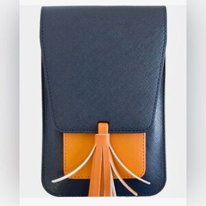 Royal Blue and orange cross body bag never used